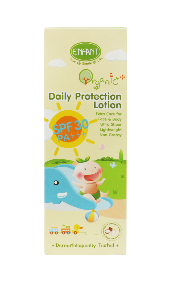 Enfant อองฟองต์ Organic Plus Daily Protection Lotion โลชั่นบำรุงผิว สูตรป้องกันแสงแดด 150 ml.