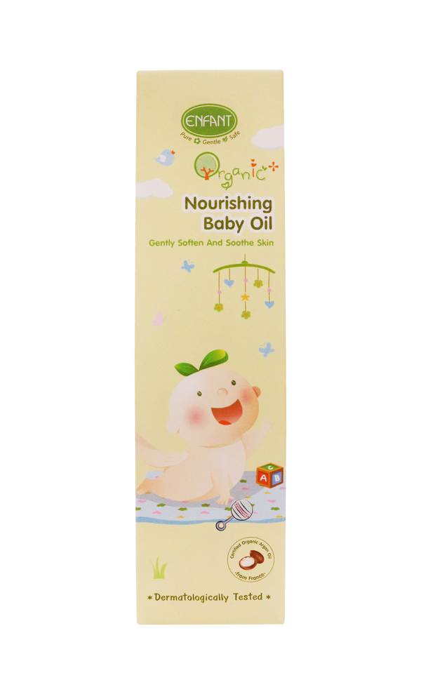 Enfant อองฟองต์ Organic Plus Nourishing Baby oil ออยล์บำรุงผิวสำหรับเด็ก สูตรอ่อนโยน 100 ml.