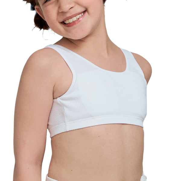 Wacoal Bloom Bra Step 2 ชุดชั้นในสำหรับเด็ก เสื้อกล้ามครึ่งตัว แบบเรียบ Pack 2 ชิ้น รุ่น WH6H08