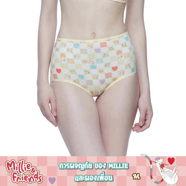 Wacoal Millie & Friends Short Panty วาโก้ กางเกงในรูปแบบเต็มตัว ลายสกรีน Millie รุ่น MU4N01