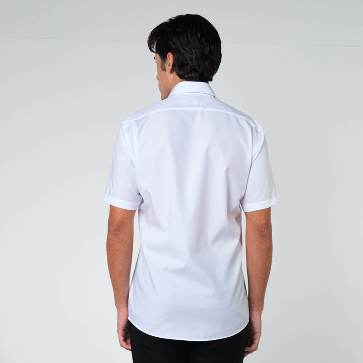 OLYMP LUXOR Shirt เสื้อเชิ้ตสีขาว แต่งปก ทรงหลวม ใส่สบาย รีดง่าย 