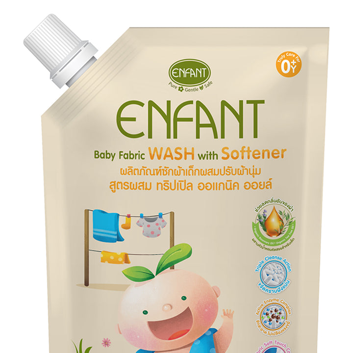 ENFANT (อองฟองต์) Baby Fabric Wash With Softener น้ำยาซักผ้าเด็กอ่อนผสมปรับผ้านุ่ม 600ml. 