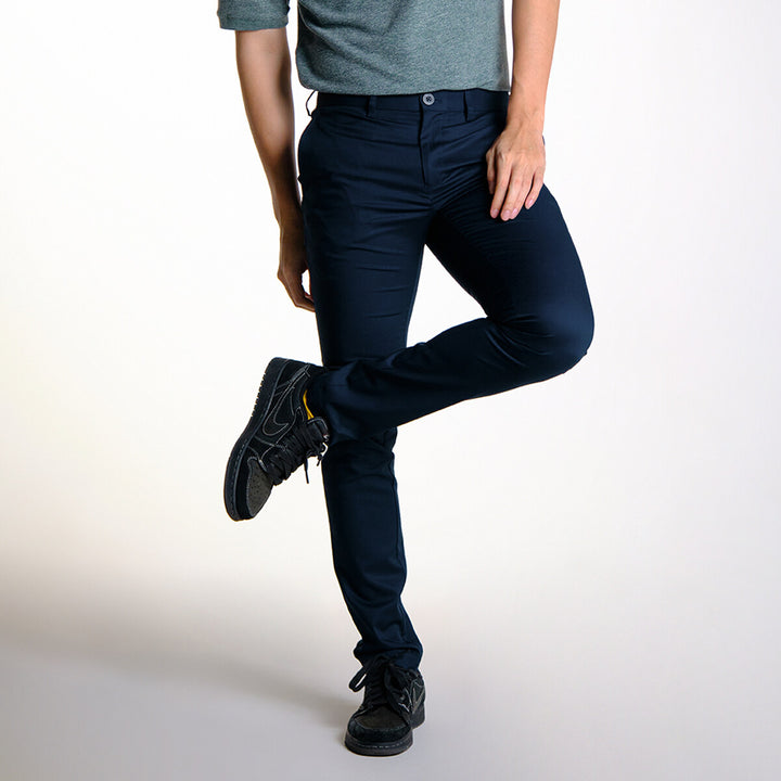 era-won กางเกงสแลคขายาว Workday Lightweight ทรง Super Skinny สี Navy 