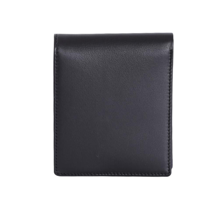 Guy Laroche กระเป๋าสตางค์หนังเรียบ พับสั้น 8 การ์ด สีดำ(BW11614W5BLS1) ICCSHOPPING