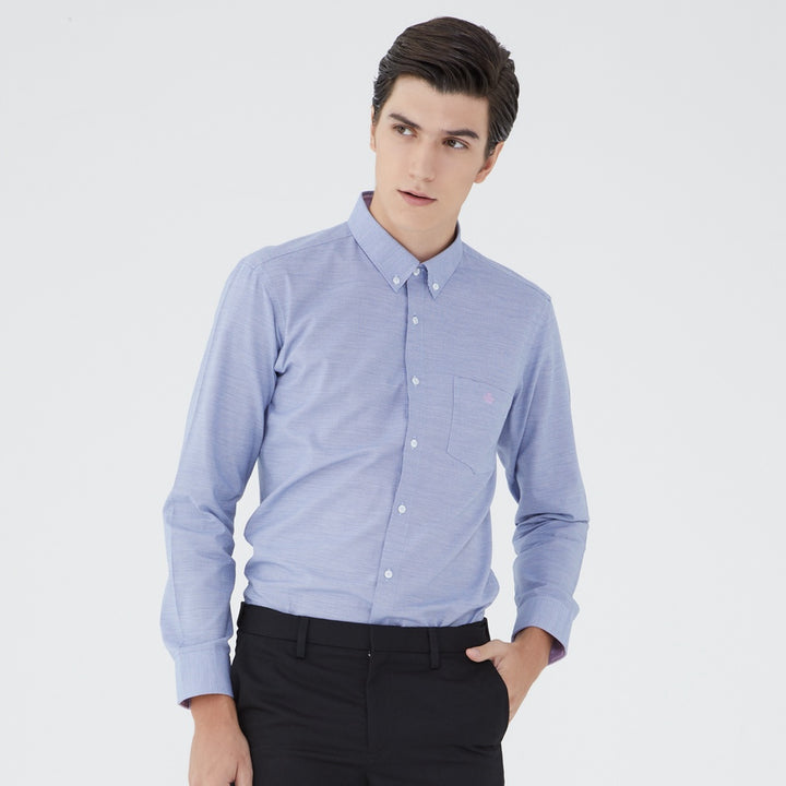 ARROW EASY CARE SHIRT -ดูแลรักษาง่าย สวมใส่สบาย- เสื้อเชิ้ตทำงานแขนยาวสีฟ้า ทรง SLIM FIT รหัส MACS961BU 