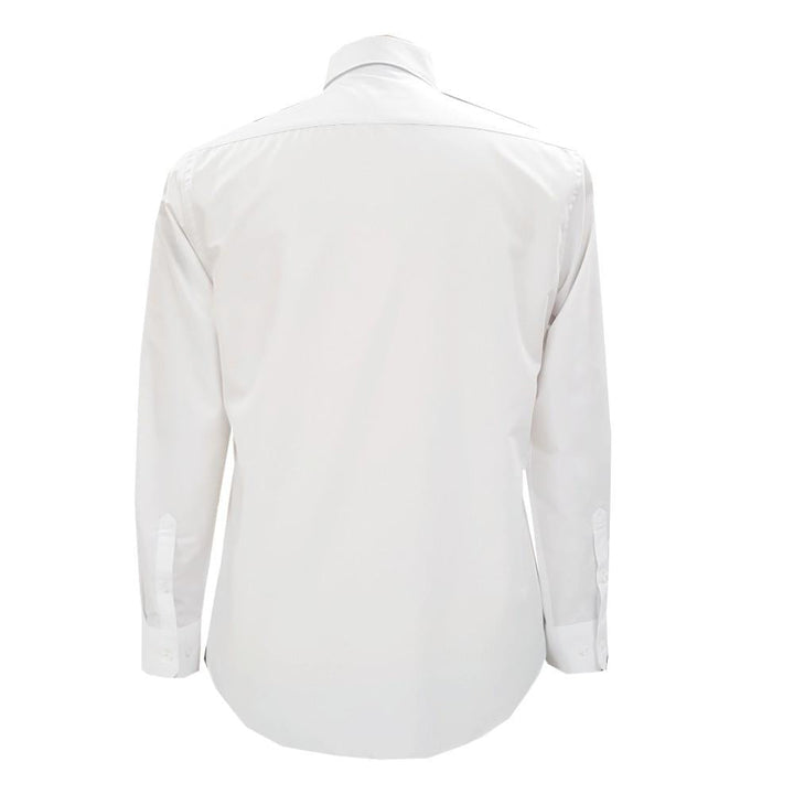 Guy Laroche เสื้อเชิ้ตแขนยาว คอปก สีพื้น ปักโลโก้ ทรง Slim Fit สีขาว รุ่น BAB6254P5WH ICCSHOPPING