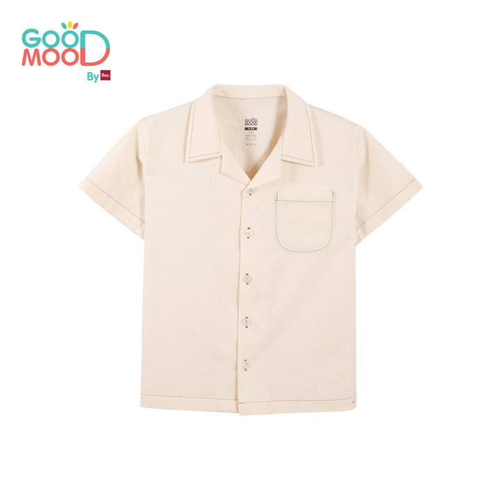 Good Mood by bsc เสื้อฮาวาย สีครีม สำหรับเด็กอายุ 2-9 ปี ผ้า Oxford ICCSHOPPING