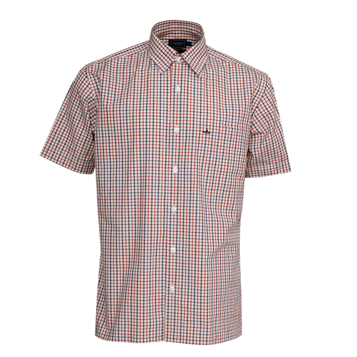 ARROW Classic Check Cotton Shirt เสื้อเชิ้ตแขนสั้น ลายตารางคลาสสิก ทรง Comfort MACC10E-CR 