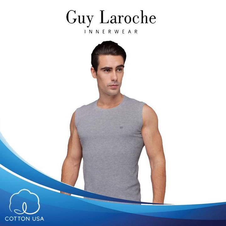 Guy Laroche เสื้อแขนกุดคอกลมสีเทา USA Cotton 100%  รุ่น (JVR2423R4) ICCSHOPPING