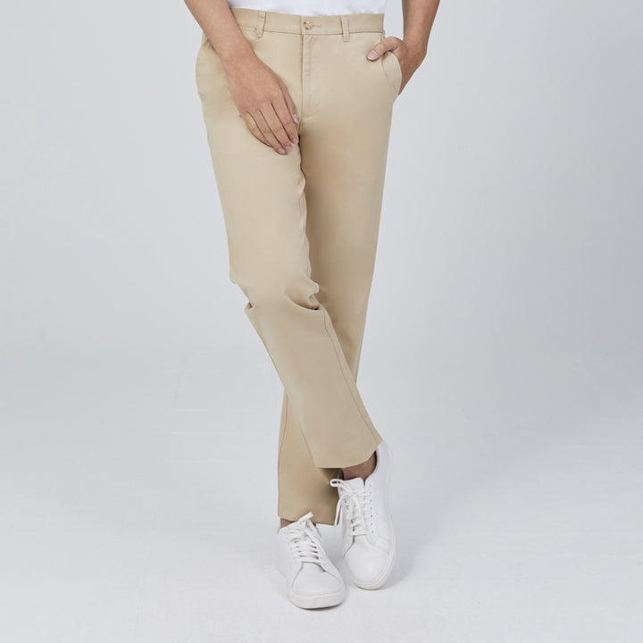 ARROW กางเกงลำลองขายาว Chino Pants ทรง Smart สีเบจ MSCM9V2-BE 