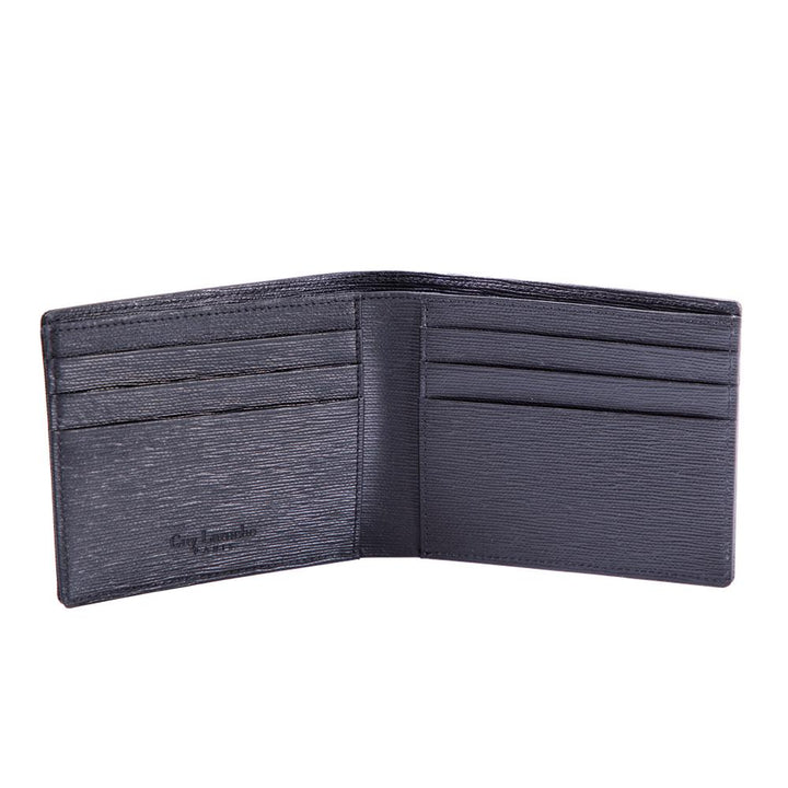 Guy Laroche กระเป๋าสตางค์หนังอัดลาย พับสั้น 6 การ์ด สีดำ(BW30613W5BLS1) ICCSHOPPING