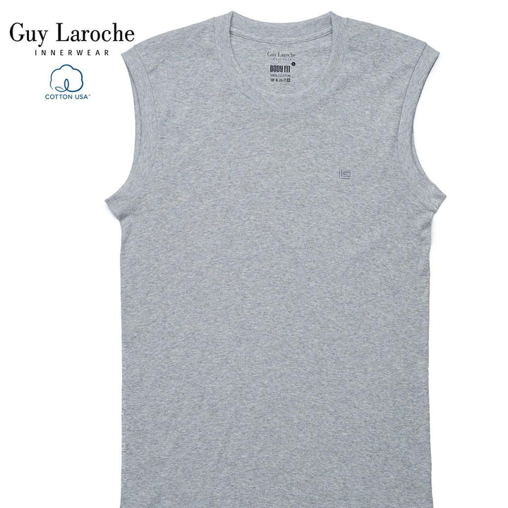 Guy Laroche เสื้อแขนกุดคอกลมสีเทา USA Cotton 100%  รุ่น (JVR2423R4) ICCSHOPPING