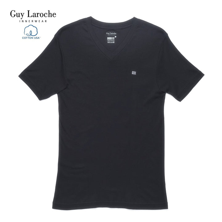 Guy Laroche เสื้อยืดคอวี BODY FIT COTTON USA100%  มีให้เลือก 3 สี (JVV2423R4) 