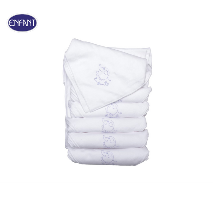ENFANT (อองฟองต์) ผ้าอ้อมผ้าสาลูรุ่น ENFANT BLUE ขนาด27x27 นิ้ว  1แพ็ค/10 ผืน 