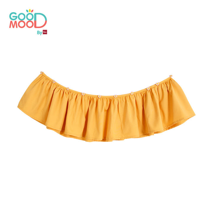 Good Mood by bsc ชุดกระโปรง สีครีม พิมพ์ลายผลไม้+ชายกระโปรง สีเหลือง สำหรับเด็กอายุ 2-9 ปี ผ้าไหมอิตาลี่ ICCSHOPPING