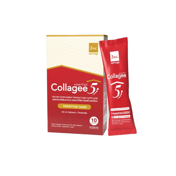 Collagee5 คอลลาจีไฟว์ อาหารเสริมคอลลาเจน ดื่มง่าย ไร้กลิ่นคาว 1กล่อง/10ซอง 