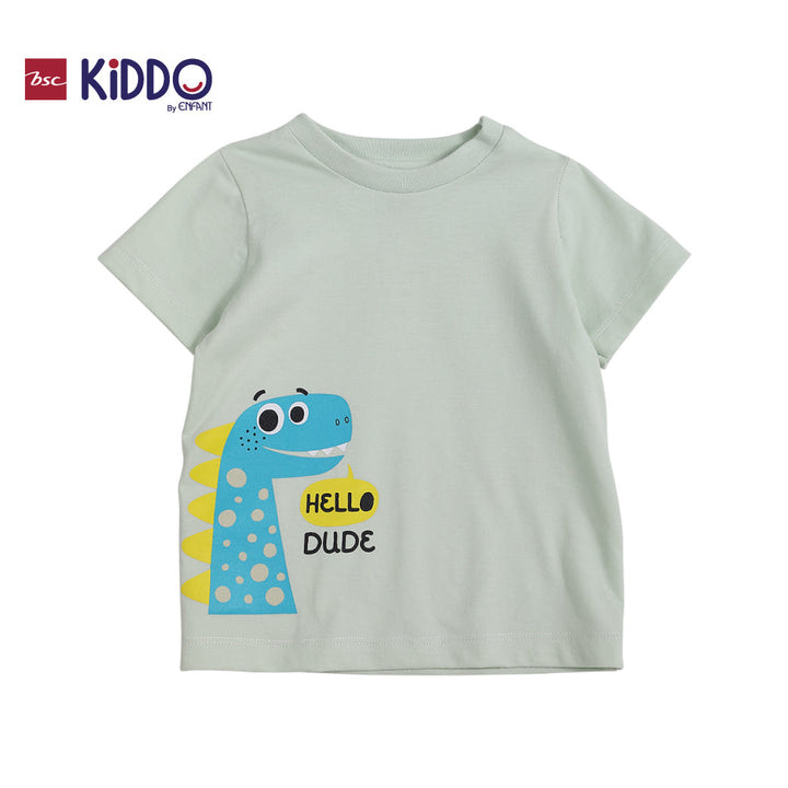 ENFANT (อองฟองต์) BSC KIDDO by Enfant ชุดเสื้อแขนสั้น+กางเกงขาสั้น สำหรับเด็ก 3 เดือน - 2 ปี คอลเล็กชั่น DINO DUDE สีเขียว ICCSHOPPING