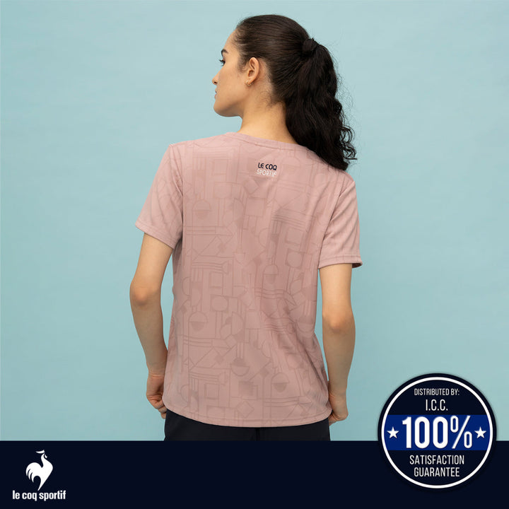 le coq sportif เสื้อเทรนนิ่ง ออกกำลังกาย ผู้หญิง สีชมพู (T-shirt, เสื้อยืด, เสื้อออกกำลังกาย, lecoq) ICCSHOPPING
