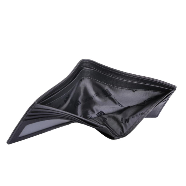Guy Laroche กระเป๋าสตางค์หนังอัดลาย พับสั้น 8 การ์ด สีดำ (BW31621W5BLS1) ICCSHOPPING