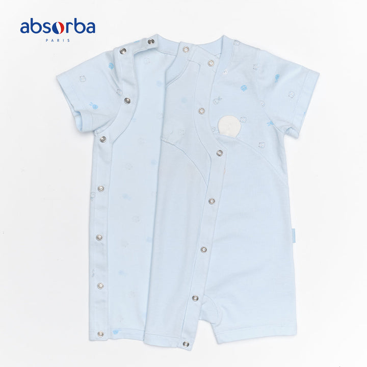 แอ็บซอร์บา ชุดหมีสั้น สำหรับเด็กอายุ 3 -12 เดือน สีฟ้า คอลเลคชั่น Petit Ours ICCSHOPPING