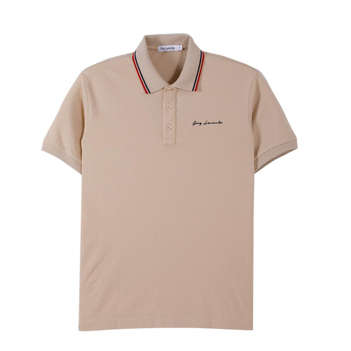 Guy Laroche เสื้อโปโลแขนสั้น สีเบจ ใส่สบาย สีสด ไม่ซีดง่าย ทรง Extra FIT รุ่น BKL6301W5BE ICCSHOPPING