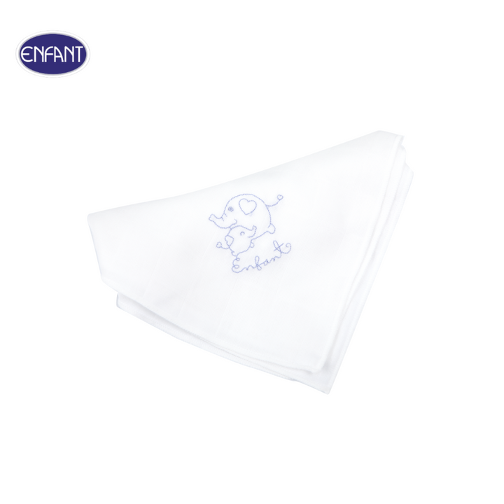 ENFANT (อองฟองต์) ผ้าอ้อมผ้าสาลูรุ่น ENFANT BLUE ขนาด27x27 นิ้ว  1แพ็ค/10 ผืน 