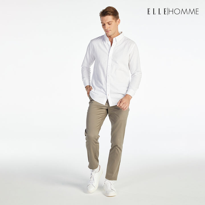 ELLE HOMME | เสื้อเชิ้ตแขนยาว คอปกเชิ้ต ทรง REGULAR สีขาว | W8B675 
