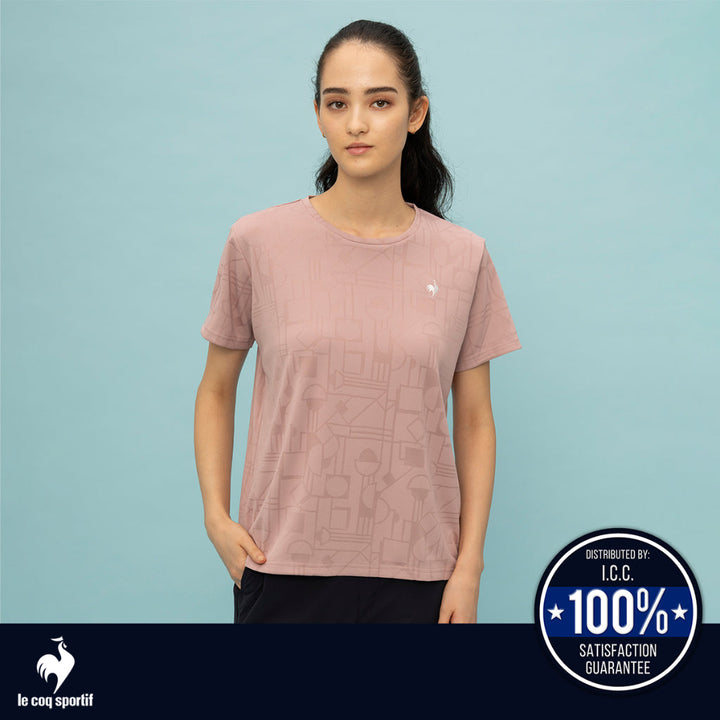 le coq sportif เสื้อเทรนนิ่ง ออกกำลังกาย ผู้หญิง สีกรม (T-shirt, เสื้อยืด, เสื้อออกกำลังกาย, lecoq) ICCSHOPPING