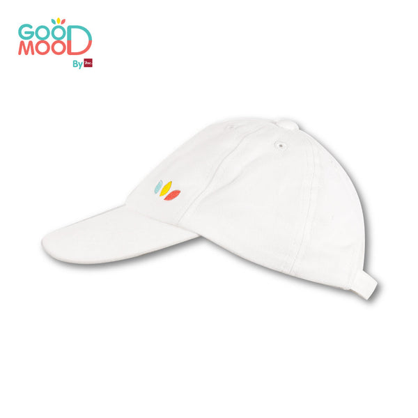 Good Mood by bsc หมวกแก๊ปปักโลโก้ GOOD MOOD ด้านข้าง สีออฟไวท์ สำหรับเด็กอายุ 3-8 ปี ผ้าทวิล ICCSHOPPING