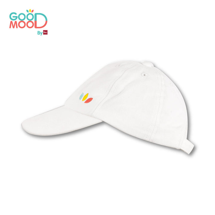 Good Mood by bsc หมวกแก๊ปปักโลโก้ GOOD MOOD ด้านข้าง สีออฟไวท์ สำหรับเด็กอายุ 3-8 ปี ผ้าทวิล ICCSHOPPING