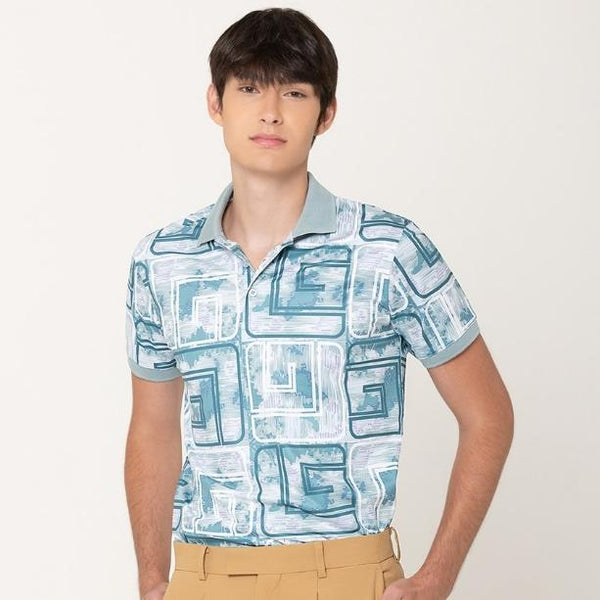 Guy Laroche เสื้อโปโลแขนสั้น สีฟ้า เนื้อผ้า 100% Polyester ทรง Extra FIT รุ่น BKL7302W5BU ICCSHOPPING