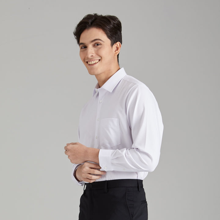 ARROW No.5 SHIRT เสื้อเชิ้ตประหยัดไฟเบอร์ 5 ไม่ต้องรีด เชิ้ตทำงานแขนยาวสีขาว ทรง SMART FIT รหัส MACM741 WH 