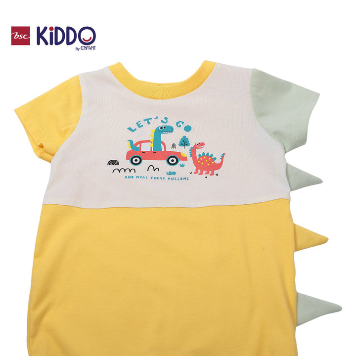 ENFANT (อองฟองต์) BSC KIDDO by Enfant ชุดหมีสั้น สำหรับเด็ก 3 เดือน - 2 ปี คอลเล็กชั่น DINO DUDE สีเหลือง ICCSHOPPING