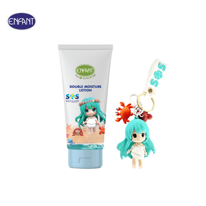 ENFANT (อองฟองต์) ออแกนิค ดับเบิ้ล มอยส์เจอร์ โลชั่น ชนิดหลอด 150ml. + พวงกุญแจ SoS Collection 