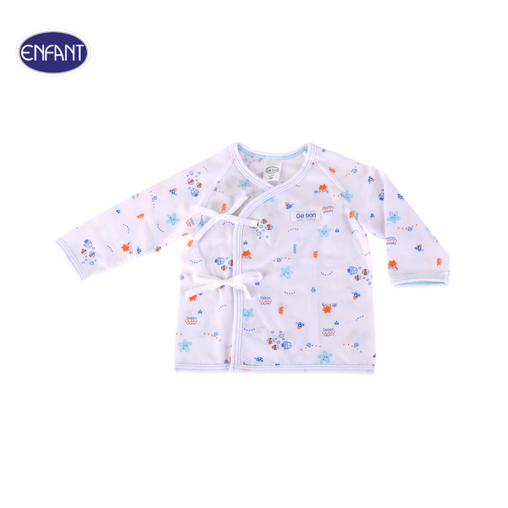 ENFANT (อองฟองต์) Gift set Debon by Enfant เซ็ตเสื้อผ้า 1กล่อง/6ไอเท็ม สำหรับเด็ก 0-3 เดือน ผ้าคอตตอน 100% สีฟ้า 