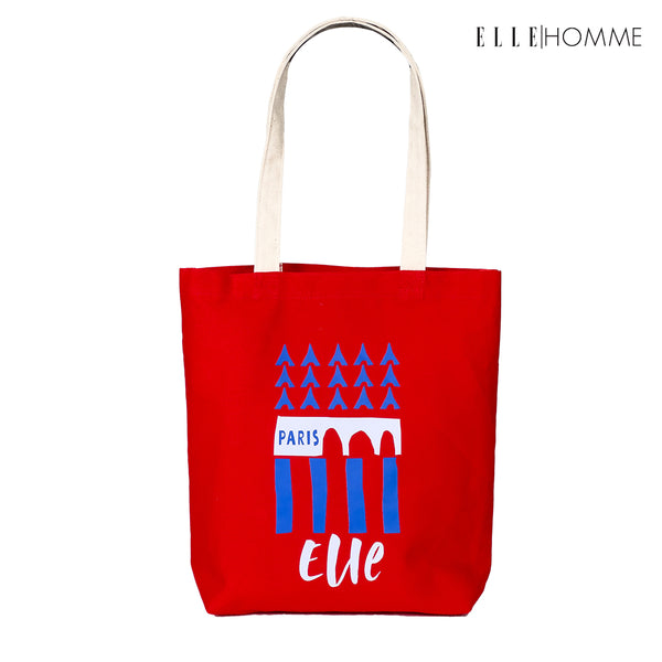 ELLE HOMME BAG กระเป๋าช้อปปิ้ง ผ้าแคนวาส สกรีนโลโก้ ELLE | H8H001