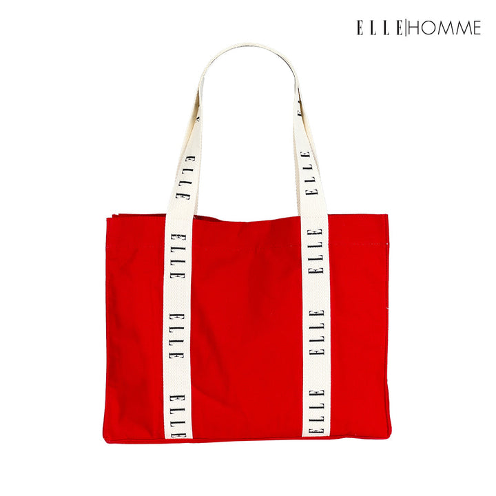 ELLE HOMME BAG กระเป๋าช้อปปิ้ง ผ้าแคนวาส เทปสายกระเป๋า สกรีนโลโก้ ELLE ตลอดแนว | H8H003 ELLE HOMME