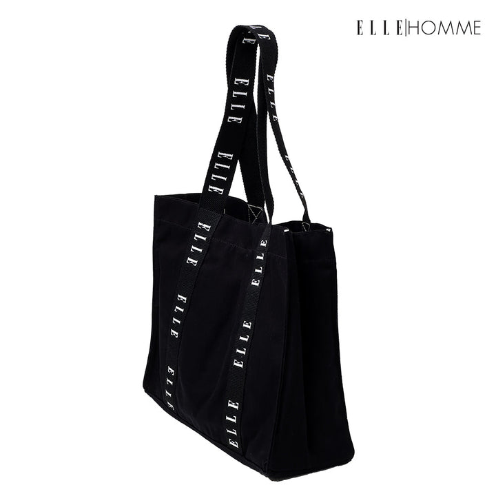 ELLE HOMME BAG กระเป๋าช้อปปิ้ง ผ้าแคนวาส เทปสายกระเป๋า สกรีนโลโก้ ELLE ตลอดแนว | H8H003 ELLE HOMME
