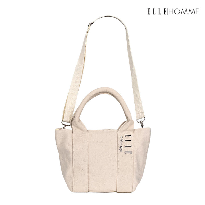 ELLE HOMME BAG กระเป๋า ผ้าแคนวาส เสริมสายสะพายข้างใบเล็ก เทปสายกระเป๋า สกรีนโลโก้ ELLE | H8H002 ELLE HOMME