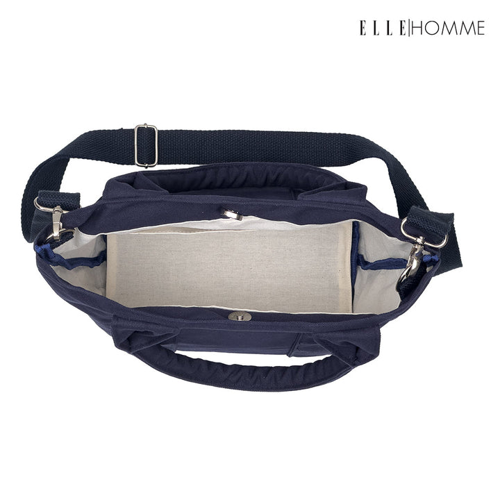 ELLE HOMME BAG กระเป๋า ผ้าแคนวาส เสริมสายสะพายข้างใบเล็ก เทปสายกระเป๋า สกรีนโลโก้ ELLE | H8H002 ELLE HOMME