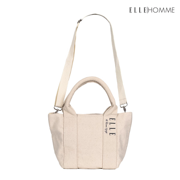 ELLE HOMME BAG กระเป๋า ผ้าแคนวาส เสริมสายสะพายข้างใบเล็ก เทปสายกระเป๋า สกรีนโลโก้ ELLE | H8H002