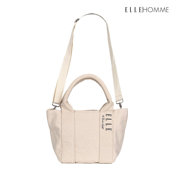 ELLE HOMME BAG กระเป๋า ผ้าแคนวาส เสริมสายสะพายข้างใบเล็ก เทปสายกระเป๋า สกรีนโลโก้ ELLE | H8H002 ELLE HOMME