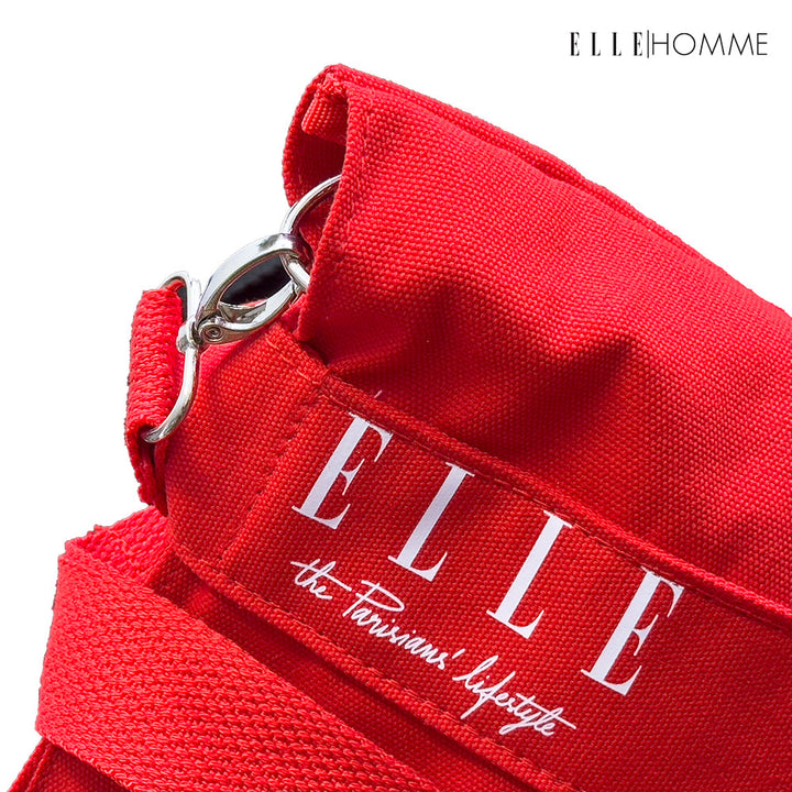 ELLE HOMME BAG กระเป๋า ผ้าแคนวาส เสริมสายสะพายข้างใบเล็ก เทปสายกระเป๋า สกรีนโลโก้ ELLE | H8H002 ELLE HOMME