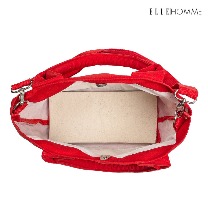 ELLE HOMME BAG กระเป๋า ผ้าแคนวาส เสริมสายสะพายข้างใบเล็ก เทปสายกระเป๋า สกรีนโลโก้ ELLE | H8H002 ELLE HOMME