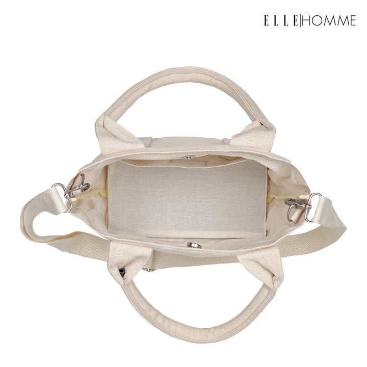ELLE HOMME BAG กระเป๋า ผ้าแคนวาส เสริมสายสะพายข้างใบเล็ก เทปสายกระเป๋า สกรีนโลโก้ ELLE | H8H002 ELLE HOMME