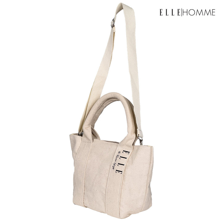 ELLE HOMME BAG กระเป๋า ผ้าแคนวาส เสริมสายสะพายข้างใบเล็ก เทปสายกระเป๋า สกรีนโลโก้ ELLE | H8H002 ELLE HOMME