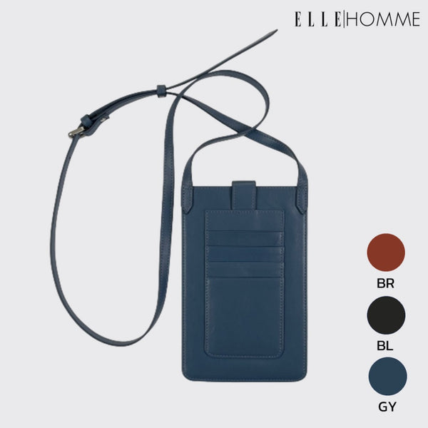 ELLE HOMME | กระเป๋าใส่โทรศัพท์หนังวัวแท้ สไตล์ Casual สะพายข้าง/คล้องลำตัว มีให้เลือก 3 สี | H8H387