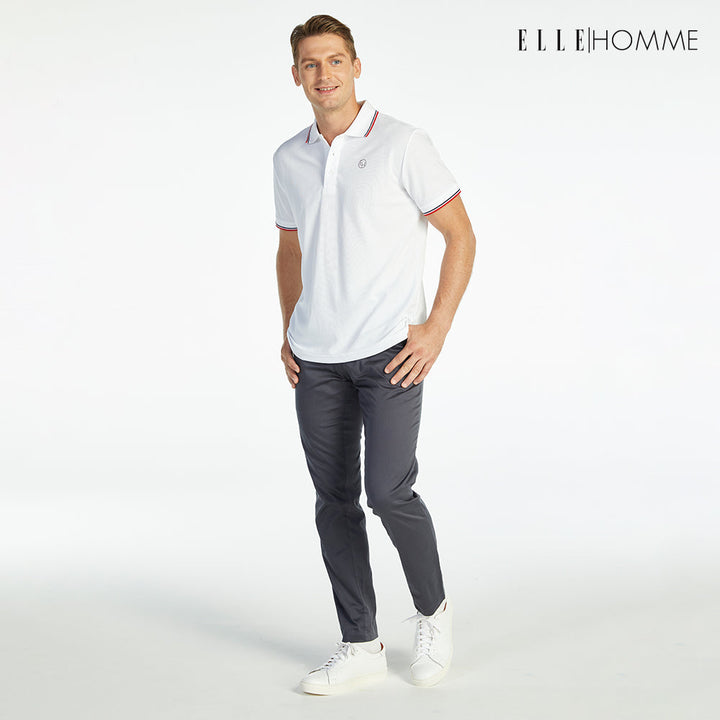 ELLE HOMME เสื้อยืดโปโล สีขาว W8K903B23 ELLE HOMME
