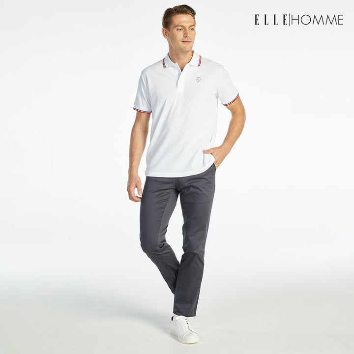 ELLE HOMME เสื้อยืดโปโล สีขาว W8K903B23 ELLE HOMME