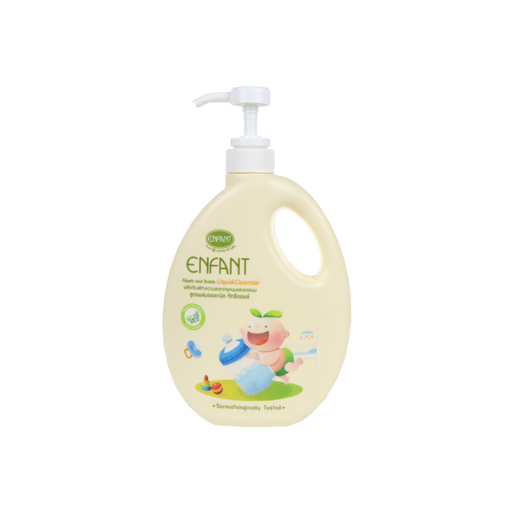 Enfant อองฟองต์ Nipple and Bottle Liquid Cleanser ผลิตภัณฑ์ทำความสะอาดจุกนมและขวดนม สูตรผสมออร์แกนิก ทีทรีออยล์ ชนิดขวด 700 ml. ENFANT